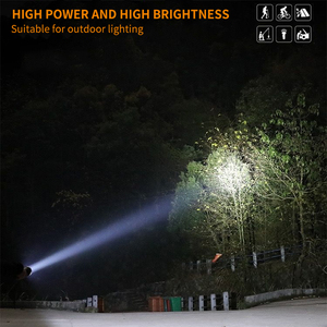 800 lumen siêu sáng Zoom <span class=keywords><strong>Torch</strong></span> ánh sáng mạnh mẽ zoom chiến thuật màu đen Sạc Led đèn pin - Product Image 6