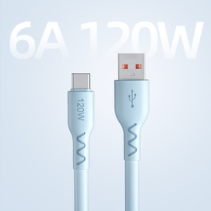 Renk TPE silikon 6A akım USB C cep telefonu 6A veri kablosu 120W tip C hızlı şarj Android için kablo şarj - Product Image 3