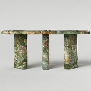 Sang trọng màu xanh lá cây Onyx giao diện điều khiển Bảng với phù hợp với Onyx chân đầy đủ đá thiết kế - Product Image 1