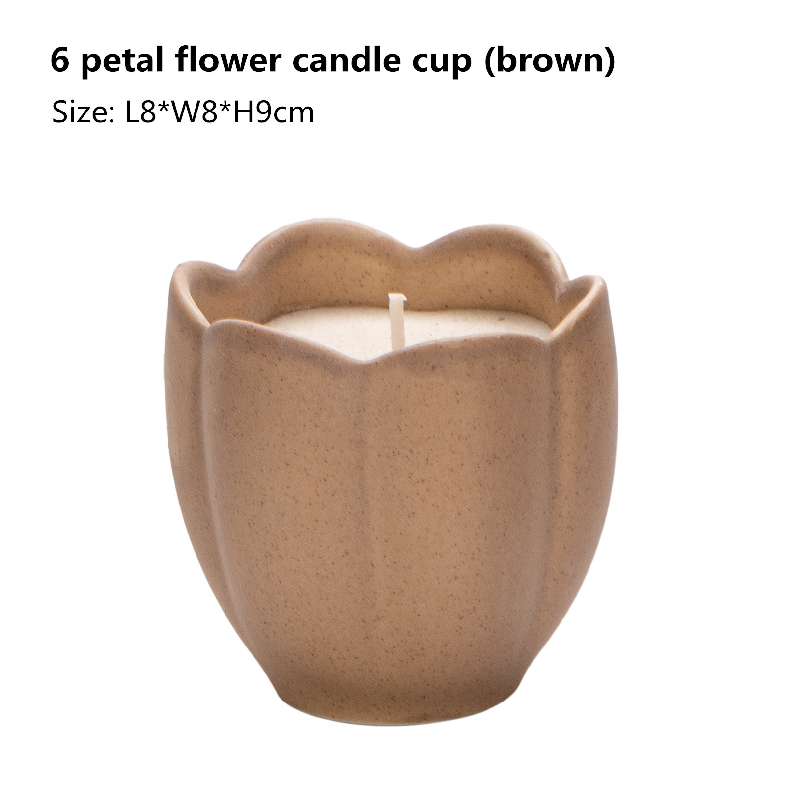 6 petal flower -brown