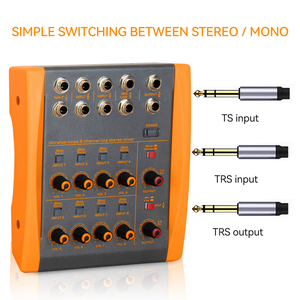 8 Channel Line Stereo Mixer Guitar Instruments Mic Audio <strong>Input</strong> and Output Professional DJ Controllers Audio Console Mixer - Product Image 2