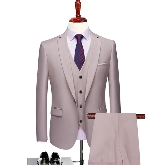 Hot selling most popular 3pcs set blazer+pant+vest men wedding suits three piece suits business formal suits for men
