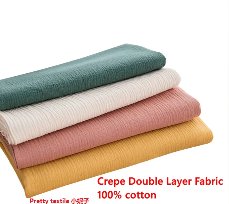Tela de gasa 100% algodón de doble capa, tejido de muselina 100% algodón para mantas, ropa de pijama, venta al por mayor de fábrica