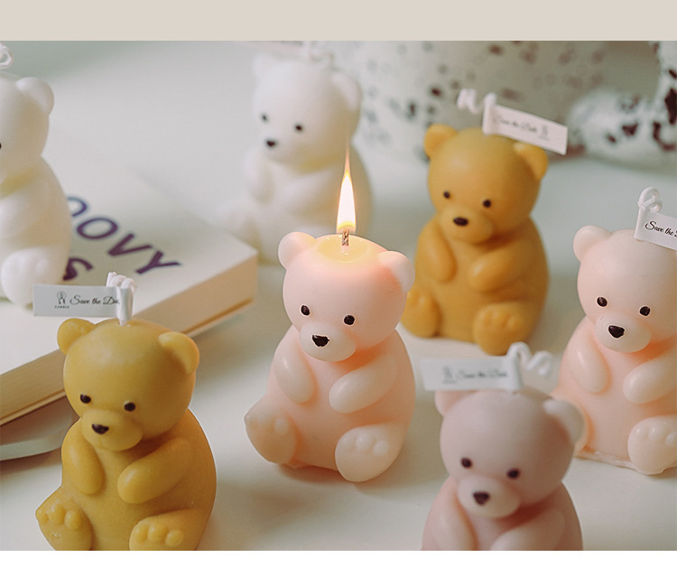 AROMA HOME DIY Cute Teddy Bear Shaped Scented Candle Customized 3