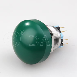 Surface Mount 22mm Mounting Size Metal <strong>Push</strong> <strong>Button</strong> 4Pin Momentary Green Mushroom <strong>Push</strong> <strong>Button</strong> Switch for <strong>Exit</strong> Door Control System - Product Image 1