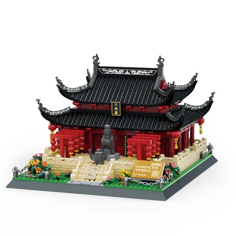 Wange 5241 Nanjing Confucius tempio cinese costruzione di piccole particelle modello giocattoli educativi per bambini