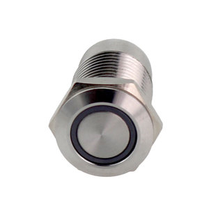 12mm Mini Computer Metall Elektronischer Druckknopf schalter Flacher runder 12 Volt LED-Lichtsc halter - Product Image 1