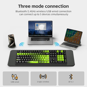 H108 108-Key RGB Ergonómico Hot Swap Gamer Teclado mecánico Inalámbrico BT Tri-Mode Computadora Teclado de escritorio - Product Image 5