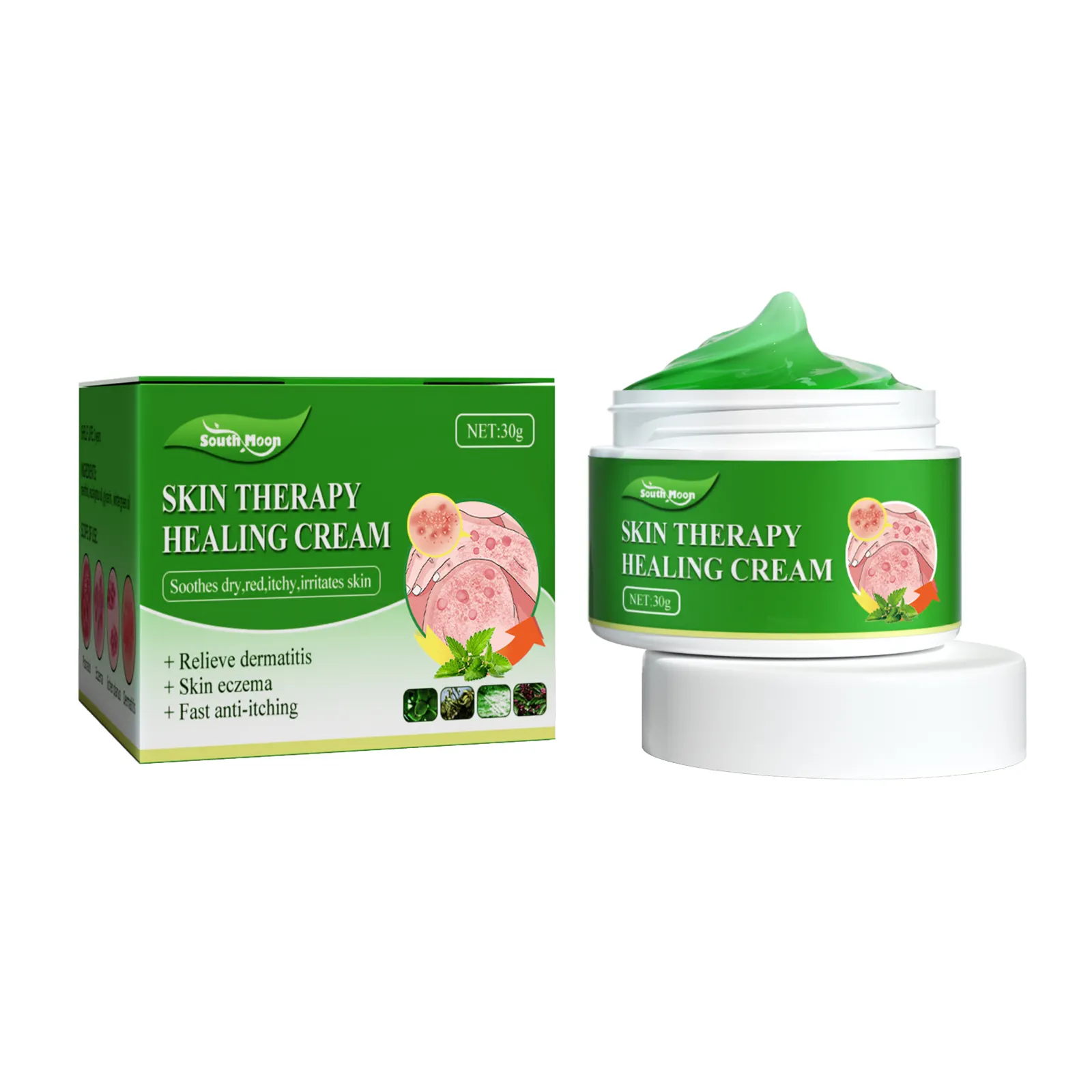 Mejor precio al por mayor 30g a base de hierbas orgánicas belleza crema de reparación de la piel terapia crema curativa pomada de etiqueta privada