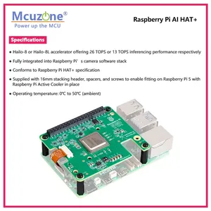 Ufficiale Raspberry Pi 5 AI HAT + Kit intelligenza artificiale con modulo acceleratore Hailo8l/Hailo8, 13top/26top Custom - Product Image 3