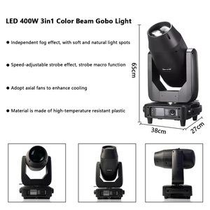 ไฟ3in1 LED ติดศีรษะสำหรับเวทีแต่งงานไฟ LED Rz 400W BSW ลำแสงคมชัดแสงไฟเปลี่ยนแบบ CTO CMY Effect RDM ควบคุมการซูม DMX512 - Product Image 6