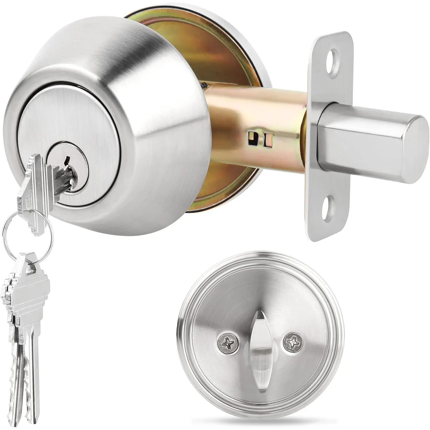 กุญแจล็อกล็อกประตูสำหรับห้องนอนห้องน้ำ, กุญแจล็อกล็อกล็อกล็อกล็อกล็อกประตูแบบถังเดียวทำจากสเตนเลส