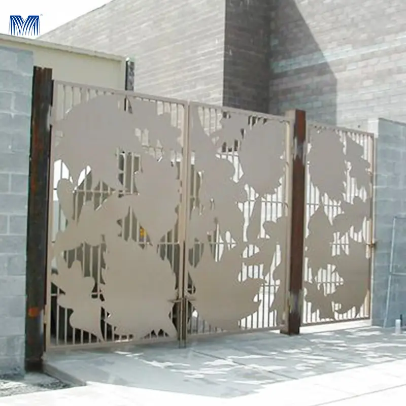 Clôture de jardin en acier composite ondulé, panneau métallique bon marché, décoration en aluminium moulé