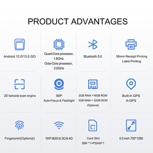 3 + 32 ГБ памяти Android Портативные POS с голосовыми вызовами Поддержка SMS MMS - Product Image 6