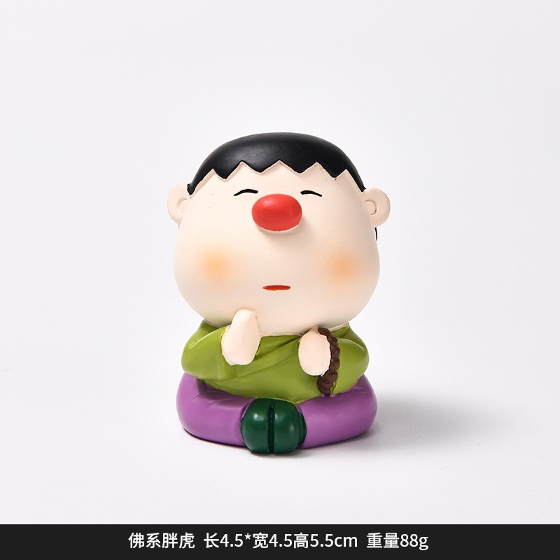 DY2273-5 Buddhist-style Fat Tiger Desktop Ornament