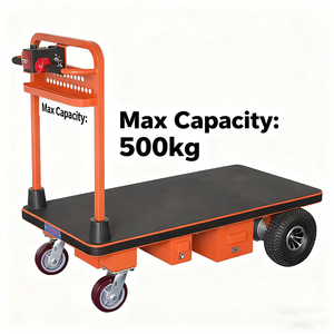 Truk tangan listrik lipat empat roda dengan kapasitas 500kg Motor 400W untuk transportasi kargo industri - Product Image 4