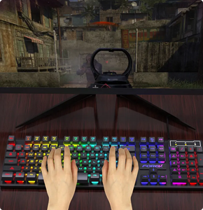 104-Key Wired Gaming <strong>Keyboard</strong> with Backlit Mechanic Feel Color Matching for PC Compatible with Desktop and Laptop for Esports - Product Image 5