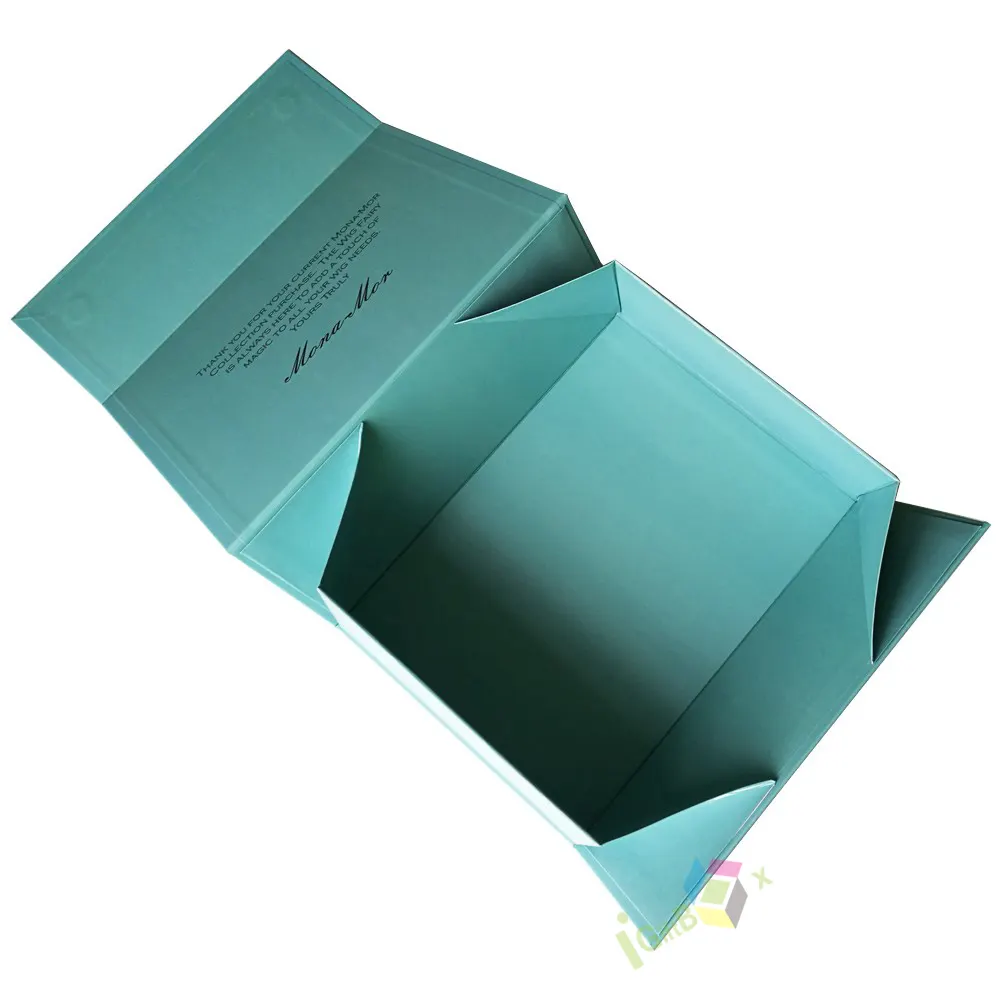 Caja de papel plegable de cartón rígido, Impresión de lujo, embalaje de regalo magnético plegable