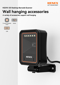 Henex Wired Desktop 2D Barcode Scanner Automatic Induction USB COM Interface CMOS Light <strong>Source</strong> Certified Rohs QR <strong>Code</strong> Print