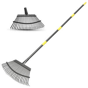 花园手工工具25齿重型叶耙草坪调平耙堆放捡拾叶工具 - Product Image 1
