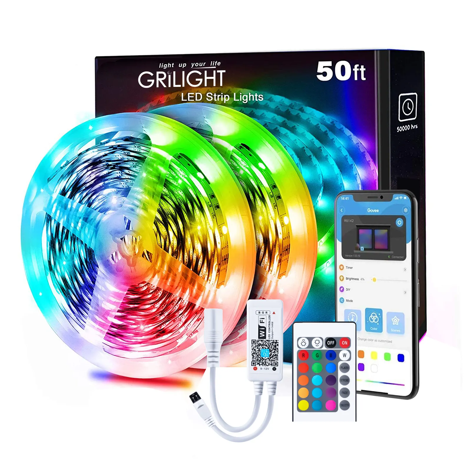 المنزل إضاءة ديكورية 100ft 50ft Led قطاع أضواء 5050 RGB تويا WIFI التحكم الذكية مصباح ليد قطاع نوم 5M 10M