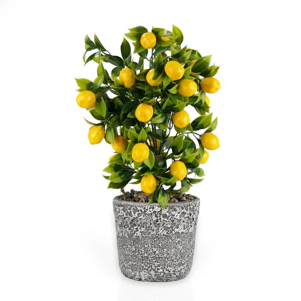 Árvore artificial para bonsai, venda no atacado de limão artificial para plantas e frutas, decoração interna e pequena árvore artificial