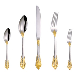 Bán buôn Retro Tòa Án Hoàng Gia Flatware Set 304 thép không gỉ Baroque muỗng nĩa dao menagere couvert - Product Image 5