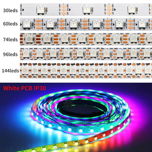 WS2812B Smart LED Strip 30 60 144 LED indirizzabili singolarmente RGB luce DC5V impermeabile IP30 IP65 IP67 BlackWhite PCB per fare da te - Product Image 3