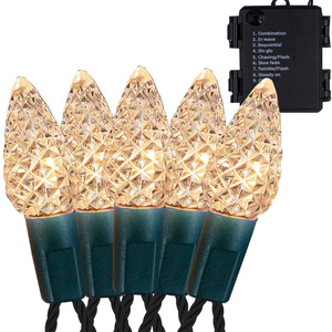 Alimentado por batería con 8 modos de iluminación Luces funcionales Navidad RGB bombilla cadena luces Navidad fresa cadena C6 - Product Image 1