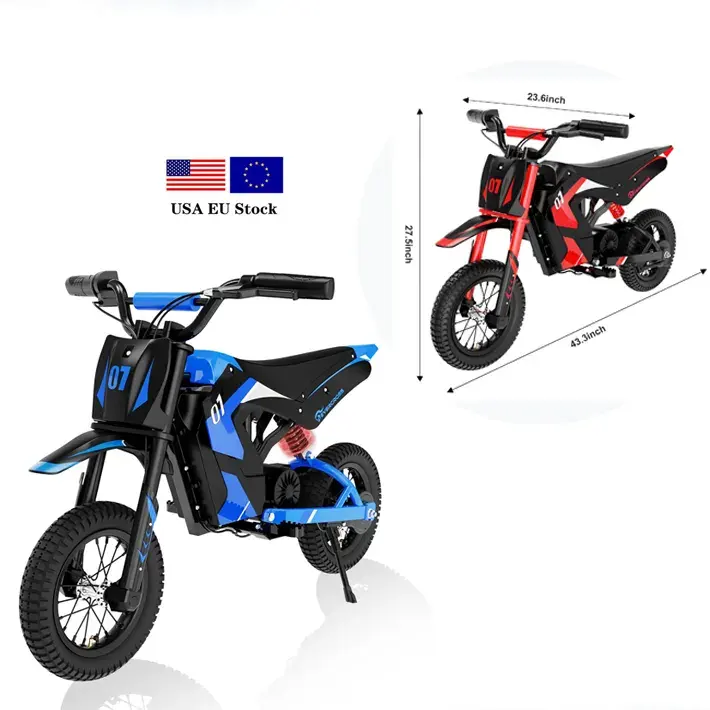 Wholesale USA warehouse EVERCROSS EV12M 25kmh 3 speed gears 12 inch 4ah 36v electric motorcycle kids motor bikes
