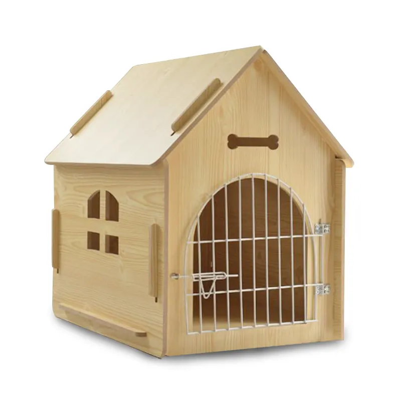 Haemergência nova casa de cachorro do gato de estimação de madeira do cão