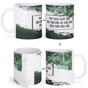 最新设计3D数字升华印花定制11盎司全印花白色马克杯印花按需高品质陶瓷杯