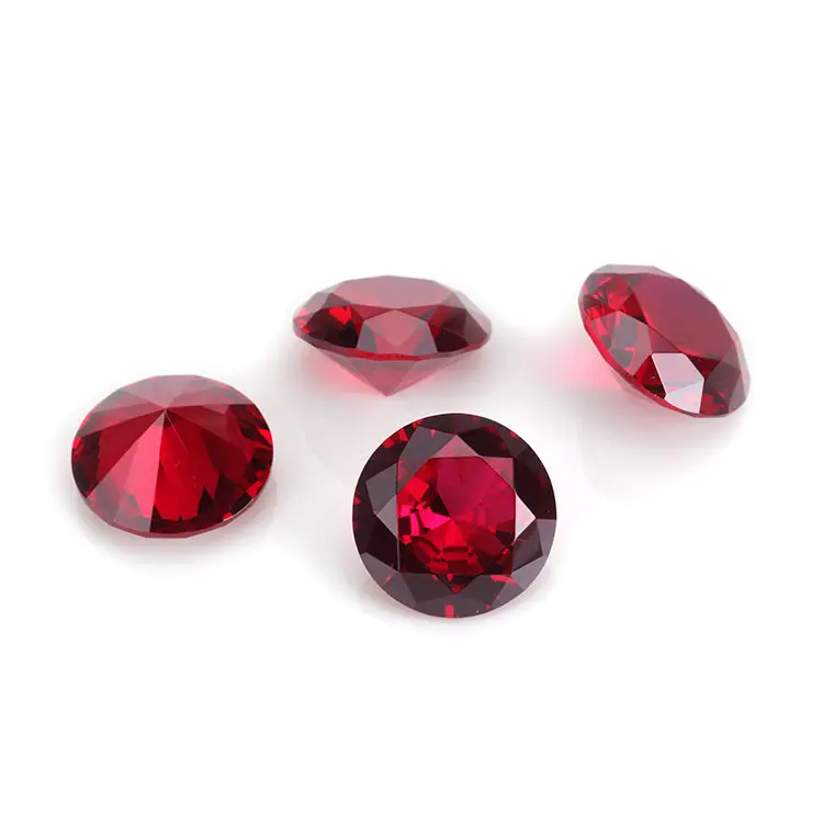 Jinying pedras preciosas 5# Ruby Gem Round 4mm 6mm 8mm Pedra de Corindo de Ruby Sintético para anel de joias