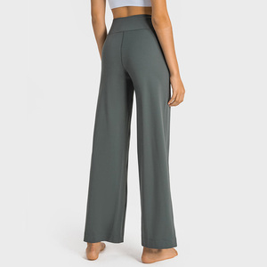 Luluyun Pretty Soft and Comfortable <strong>String</strong> Straight Wide Leg Pants for Women Casual <strong>Elastic</strong> High Waist Loose Long Pants - Product Image 2