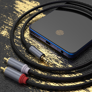HiFi 3.5毫米插孔至2RCA Y电缆立体声辅助至RCA单声道适配器线，用于扬声器汽车DVD平板电脑放大器音乐播放器 - Product Image 3