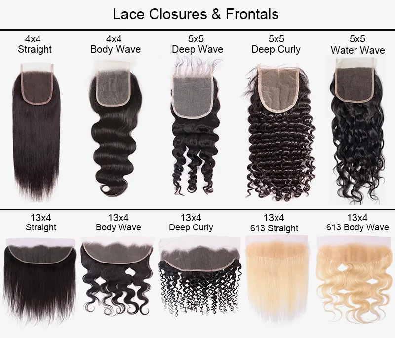 Fermetures et frontales de dentelle