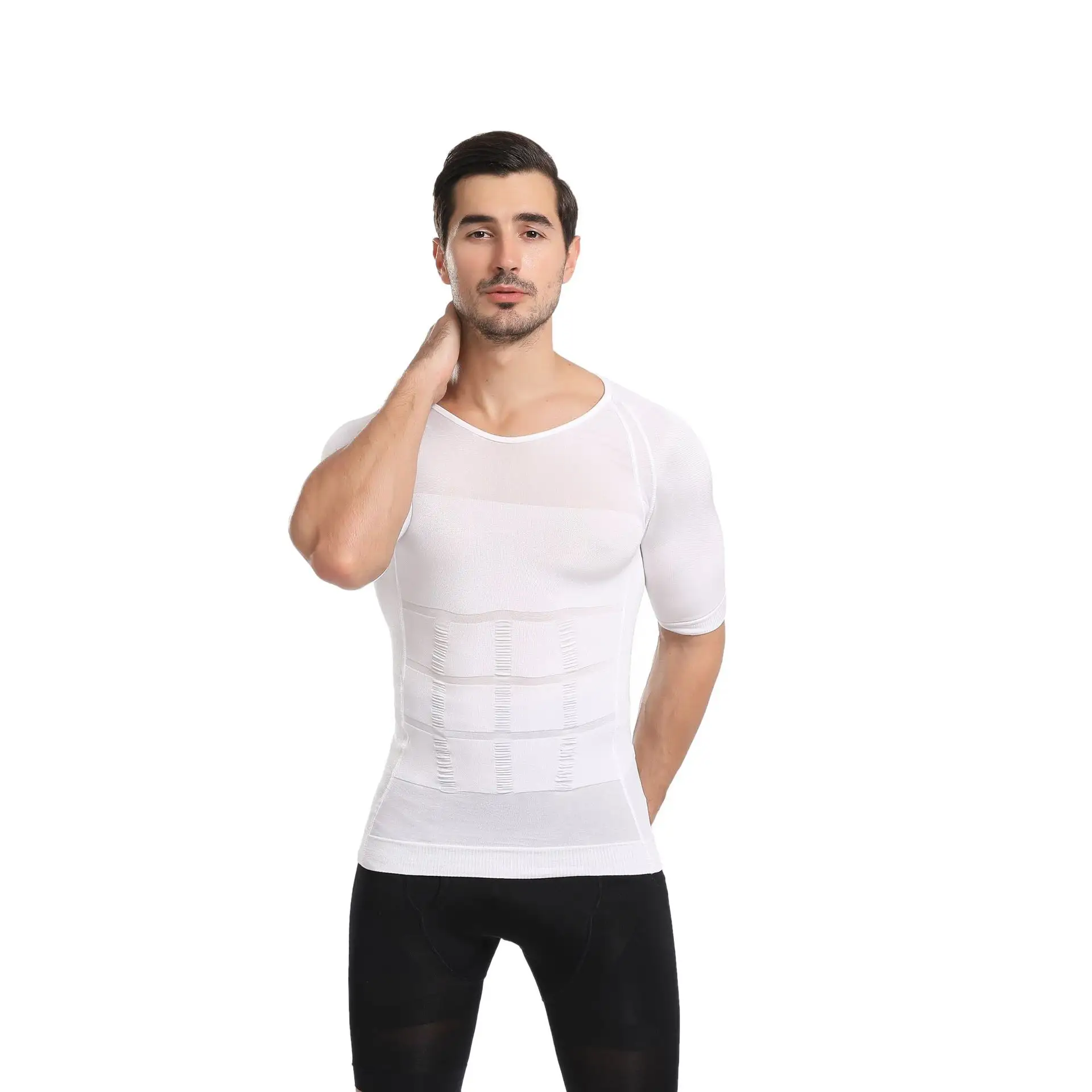 Moldeador de Cuerpo Adelgazante para hombre, ropa moldeadora de abdomen, chaleco quemador de grasa, ropa interior de modelado, corsé, entrenador de cintura, Top, camisa de faja muscular