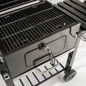 Xxl hình chữ nhật thép cao cấp vườn sân sau ngoài trời BBQ than nướng với gang nấu ăn lưới - Product Image 2