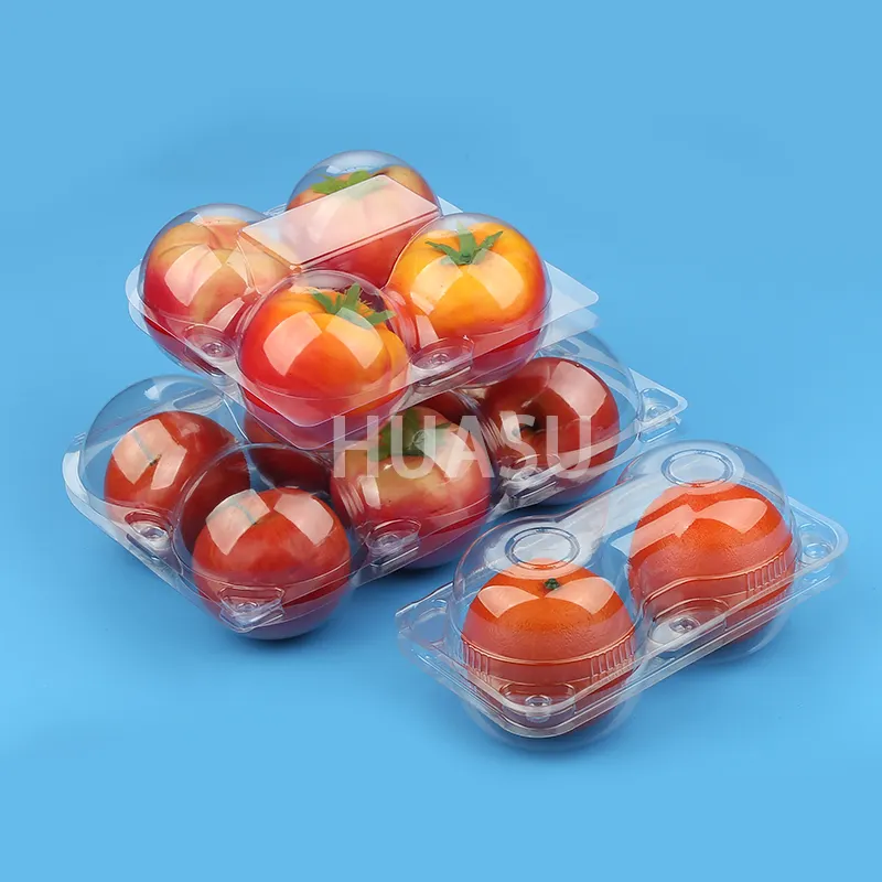 Sobremesa Maçãs Pão Embalagem Food Grade Pet Blister Frutas Caixas Transparente Plástico Claro Cake Box Embalagem Cupcake Reciclável