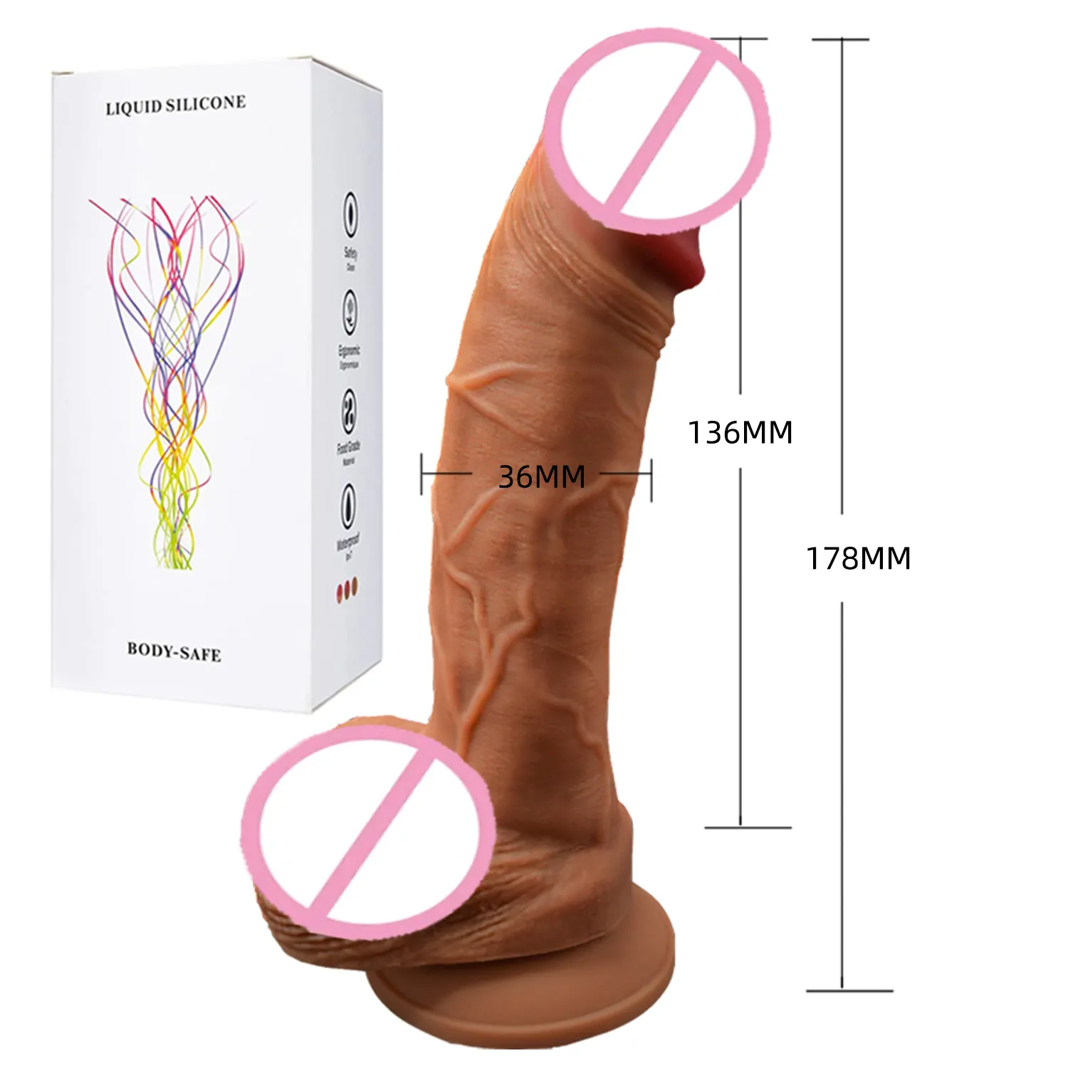 Produits pour adultes Gros gode Jouets sexuels en silicone liquide Masturbateur pénis artificiel en silicone souple pour femmes Masturbateur féminin