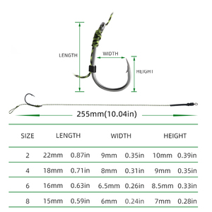Carp Fishing Terminal Tackle Set Circle Shape Hair Rigs <strong>with</strong> Carp <strong>Hooks</strong> Swivels Sleeves Thread Leader <strong>Line</strong> for River Fishing - Product Image 3