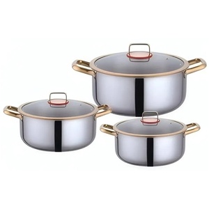 Sang trọng 6-Piece chuyên nghiệp Đức thép không gỉ cảm ứng <span class=keywords><strong>Cookware</strong></span> Set cao cấp không dính bếp chảo - Product Image 2