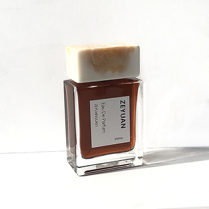 Sıcak satış boş 100ml lüks kare dikdörtgen taş kap özel renk Logo hediye kutusu ile köln şişe - Product Image 3