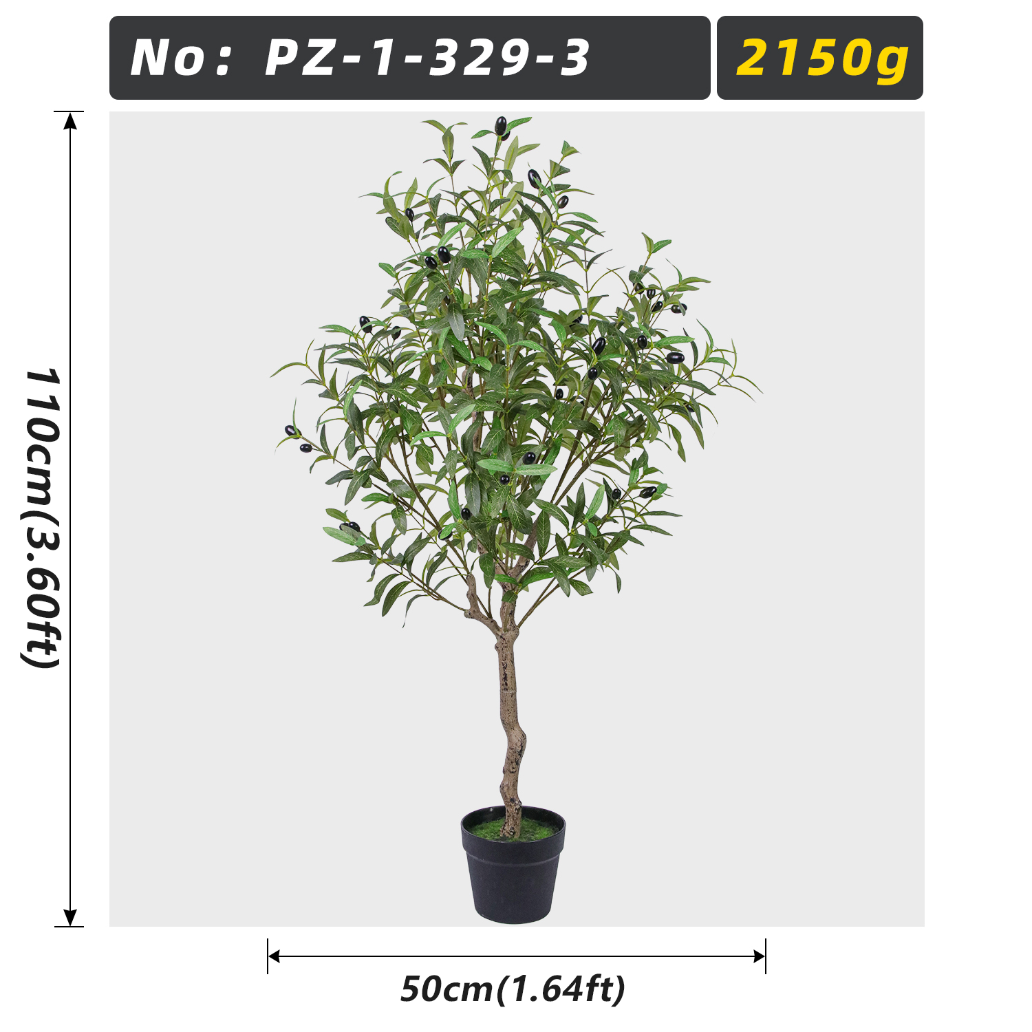 Artificial Olive Tree 110cm Medium Potted Faux Olive Plant