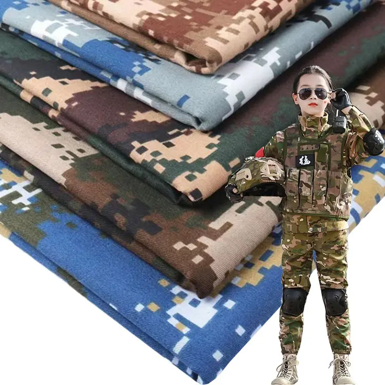 Venta al por mayor Impresión Algodón-Poliéster Sarga CAMO Uniforme Camuflaje Tela