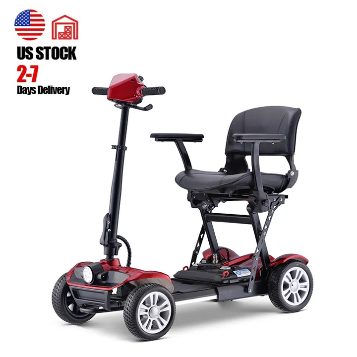 Wholesale lightweight 4 wheel Portable Handicapped Folding Mobility Scooter Elderly Foldable Medical Scooter For Disabled