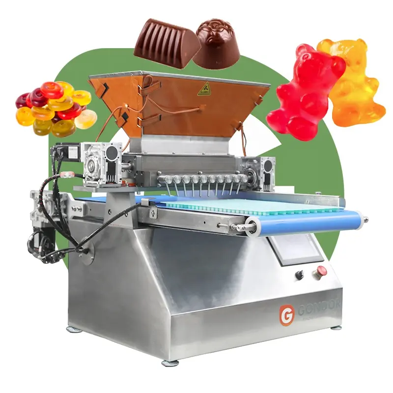 Mini máquina de producción automática de vitamina, gelatina, caramelo, fabricante de piezas, depósito, hacer gomas de oso