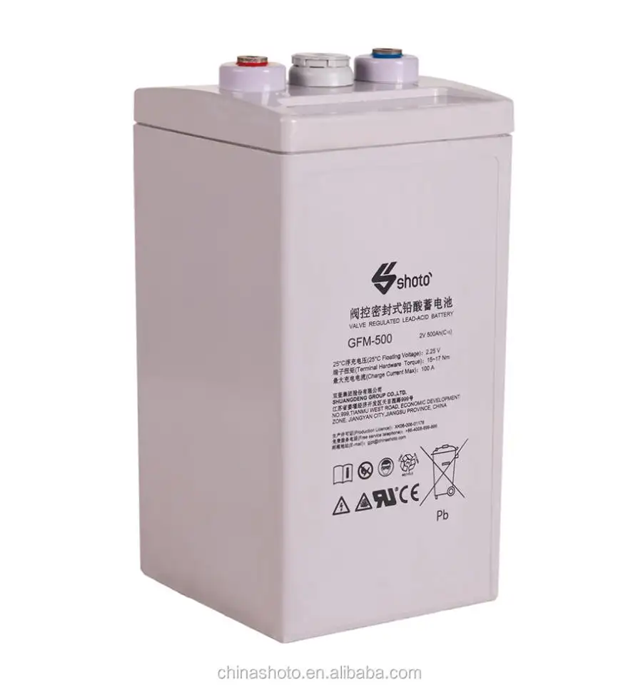 Shoto GFM - 500 VRLA Maintenance - free Sealed Lead - acid AGM Battery for Telecom / Energy Storage / UPS