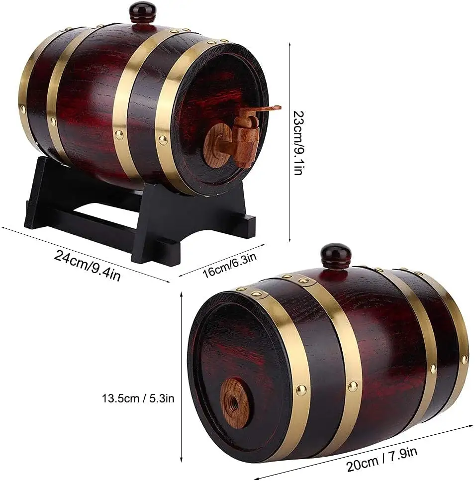 Barile di vino rovere 1.5 litro Vintage botte di birra in botte accessori per la produzione di birra con vino birra liquori Rack di stoccaggio