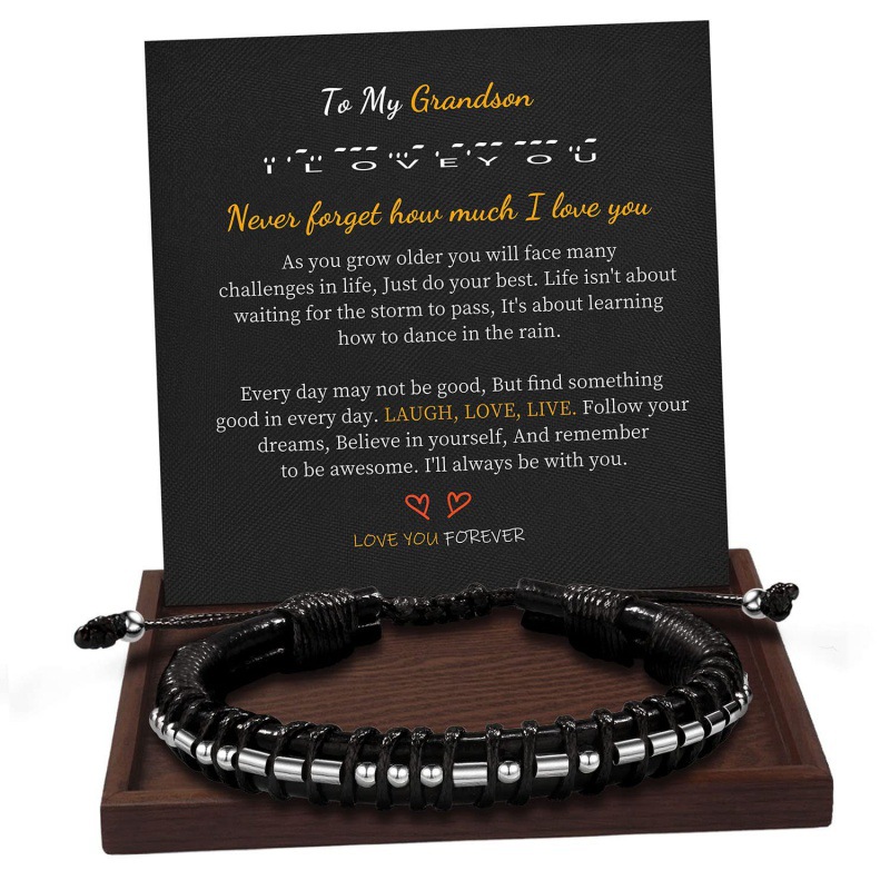 Bracelet + carte "À mon petit-fils"